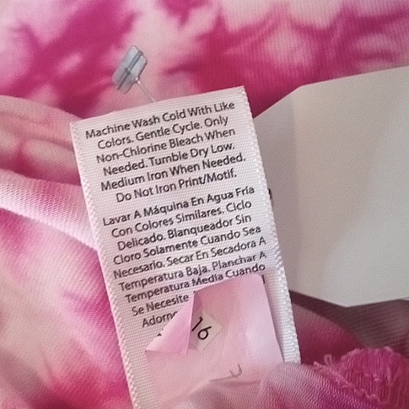 115 NWT Time and Tru Pink and White Tie-dye Sz XL - Picture 7 of 7